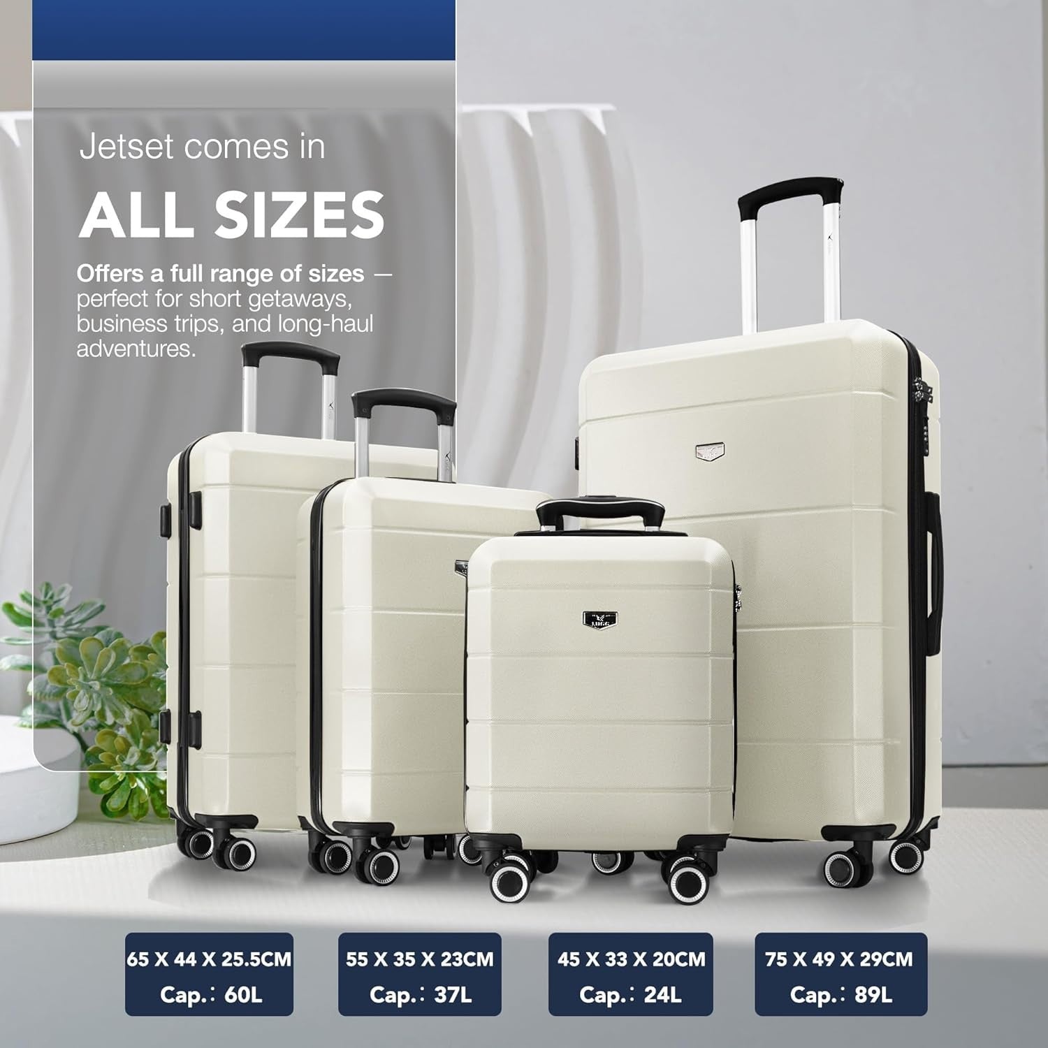 Extra Large 28” Checked Suitcase ABS Hard Shell 4 Wheel Spinner TSA