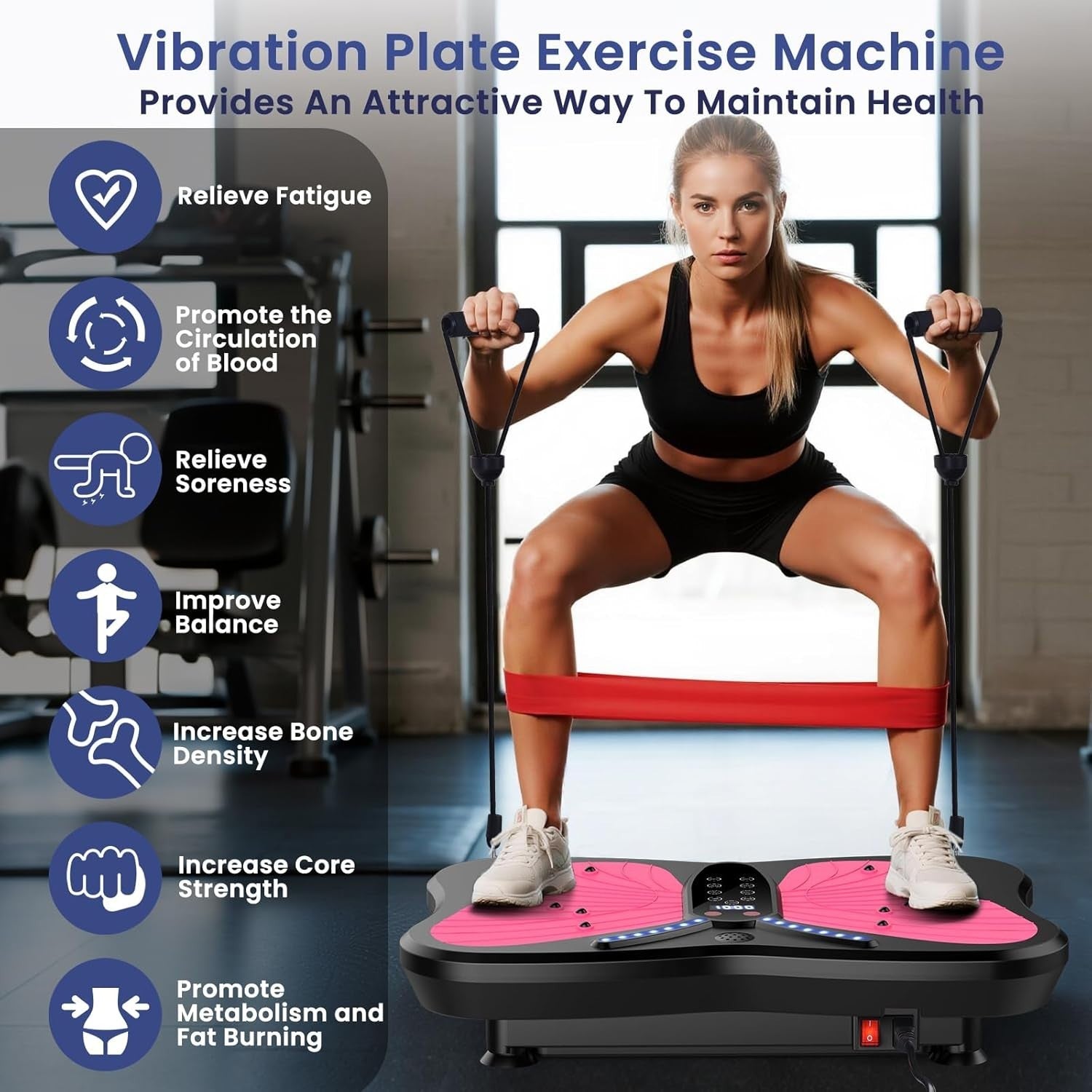 Yellow Vibration Plate Exercise Machine Pain Relief Weight Loss Home Gym