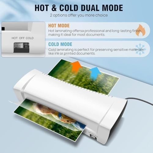 A4 Laminator Hot Cold 6-in-1 Fast 2–3 Min Warm-Up Anti-Jam