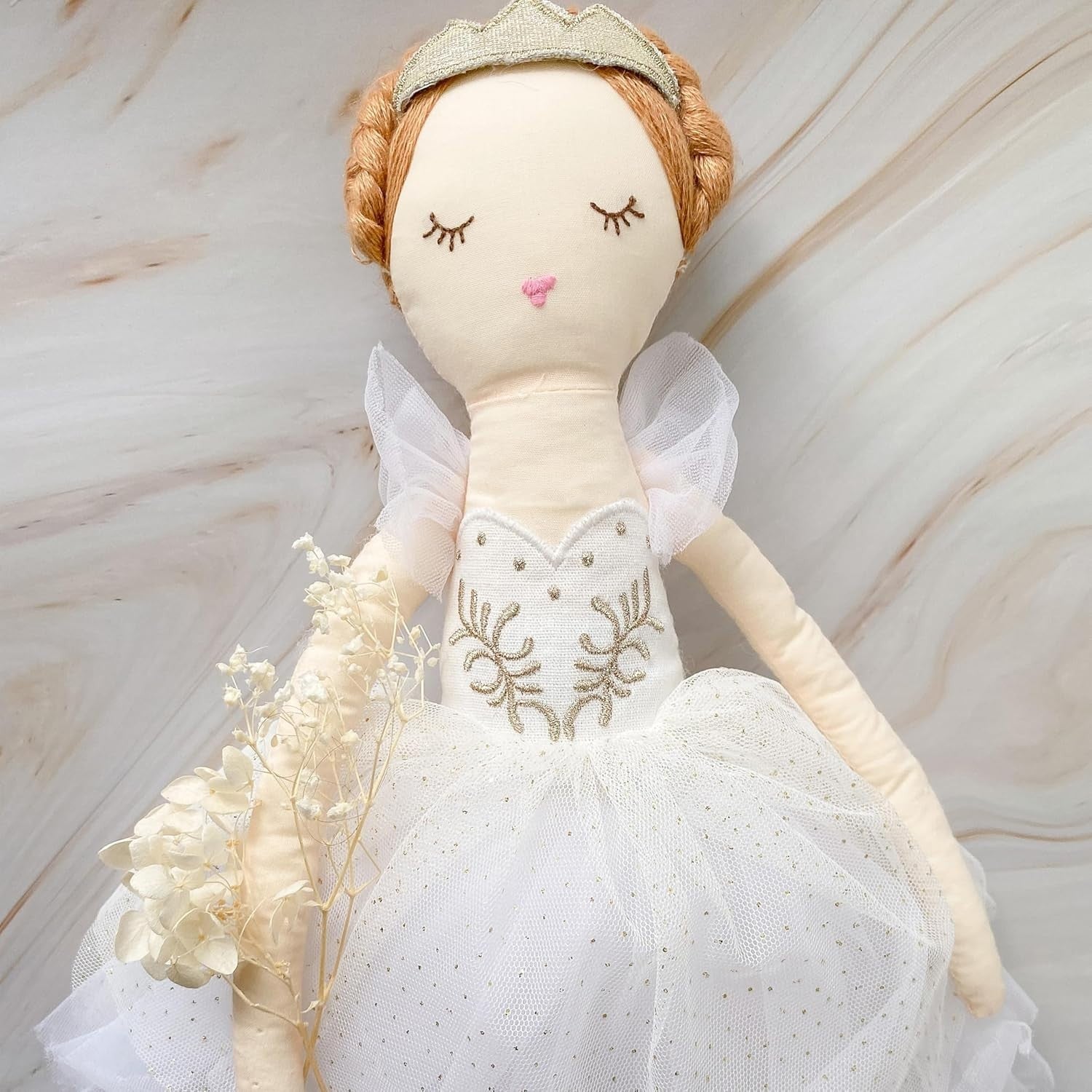 22” Plush Ballerina Doll Soft Tulle Tutu Tiara Elegant Gift