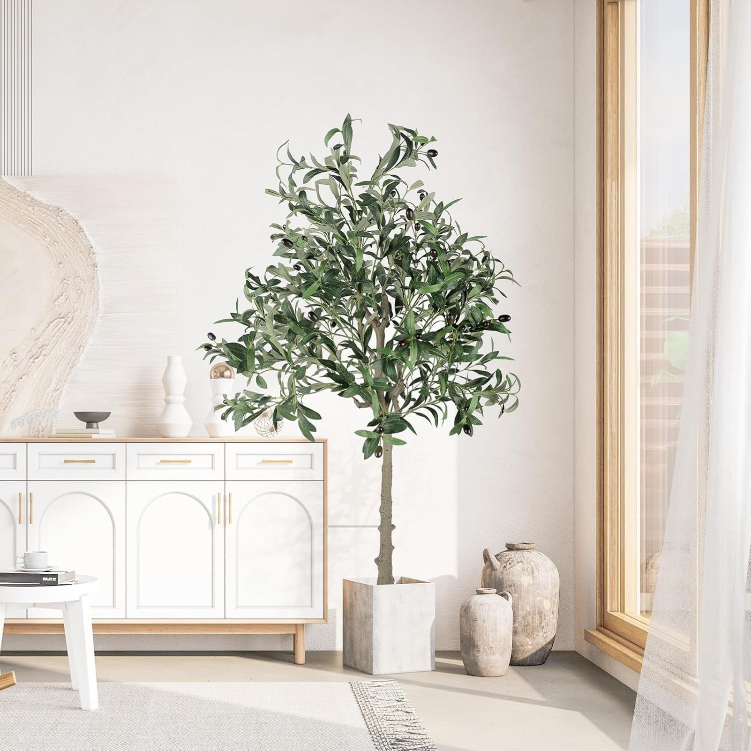 5ft Artificial Olive Tree Indoor Faux Plant Tall Realistic Leaves Home Decor
