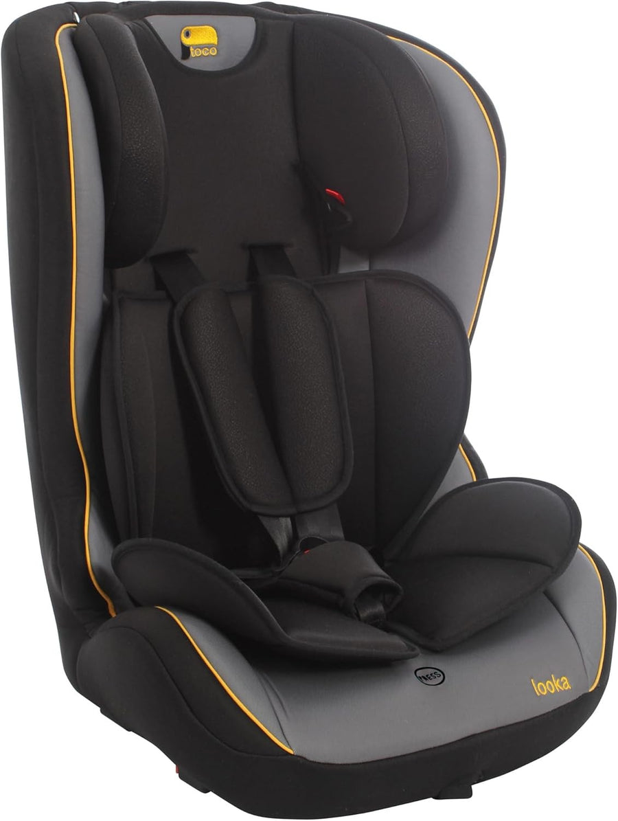 ISOFIX Child Car Seat Group 1 2 3 9–36kg High Back Booster Black Grey