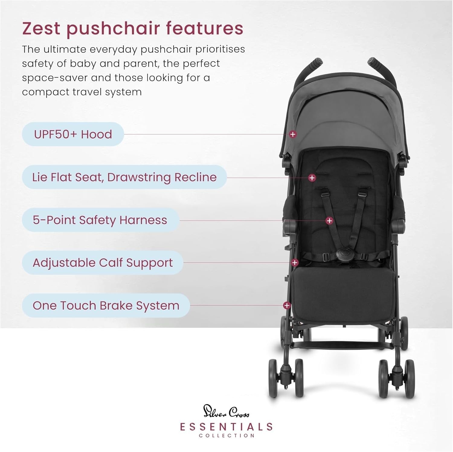 Lightweight Travel Pushchair Umbrella Fold Buggy Lie Flat Newborn–4Y