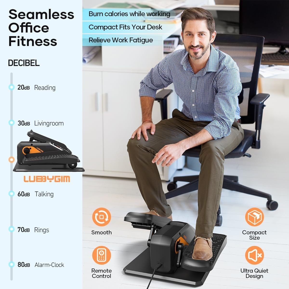 Under Desk Elliptical Machine, 12-Speed Pedal Exerciser, Remote & LCD Display
