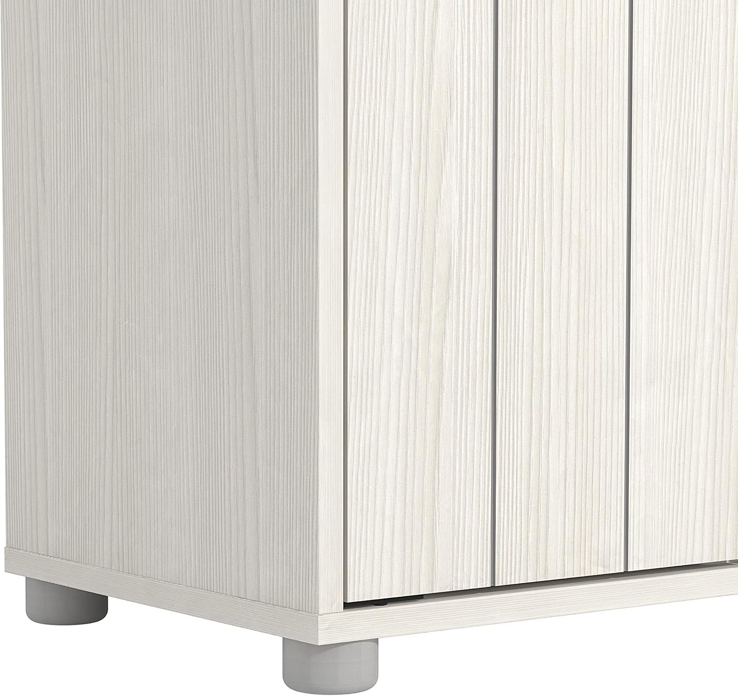 Cream Oak 2-Door Shoe Cabinet 12-Pair Storage 79.6x35.3x64.6cm