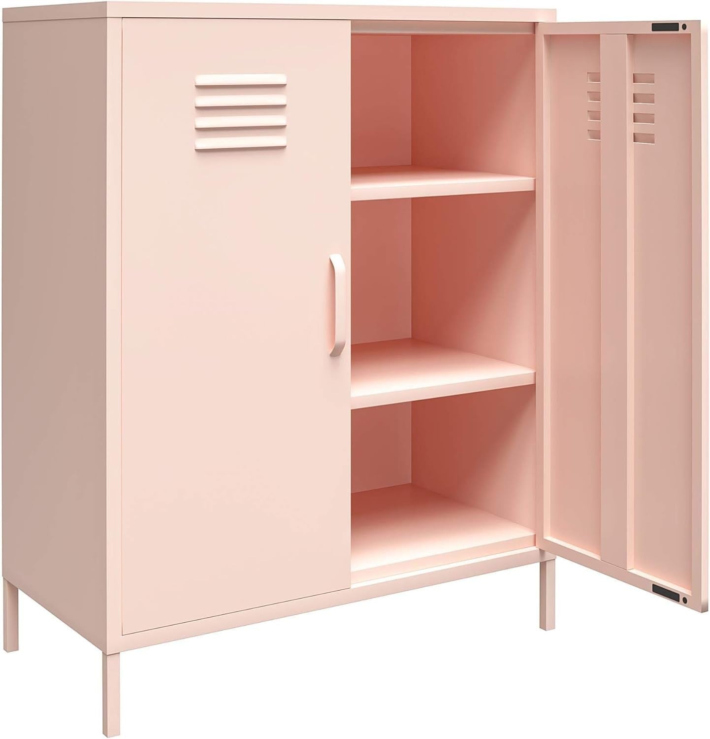 Modern Metal Storage Cabinet with 2 Doors & Adjustable Shelves, 80x40x102cm
