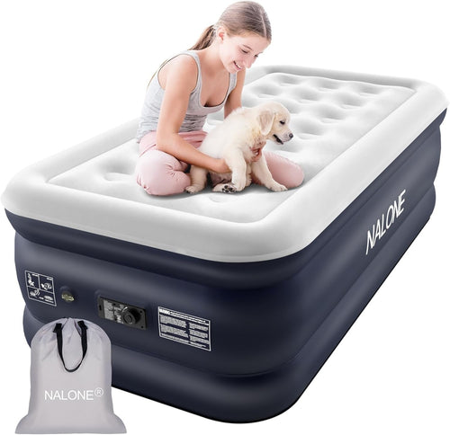 Inflatable Air Mattress Single/Twin with Built-in Pump, Self-Inflating, Portable