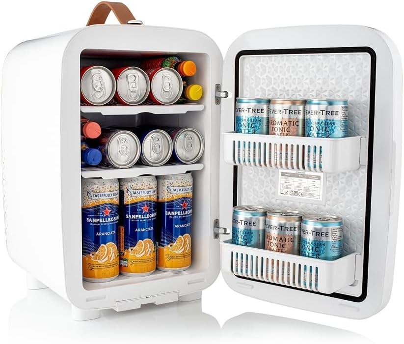 15L Mini Fridge Portable Grey AC/DC Cooler Bedroom Car Use