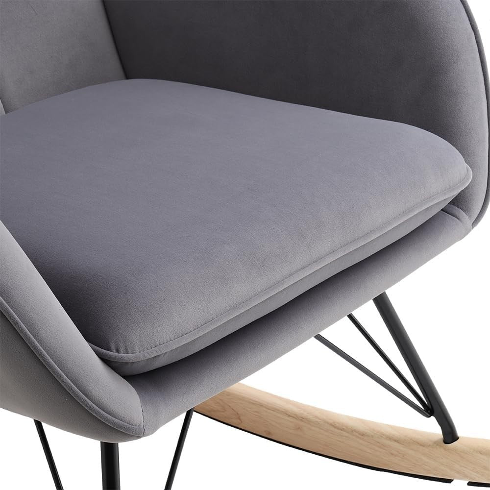 High Back Rocking Chair with Soft Cushion, Stylish Design & Relaxing Comfort