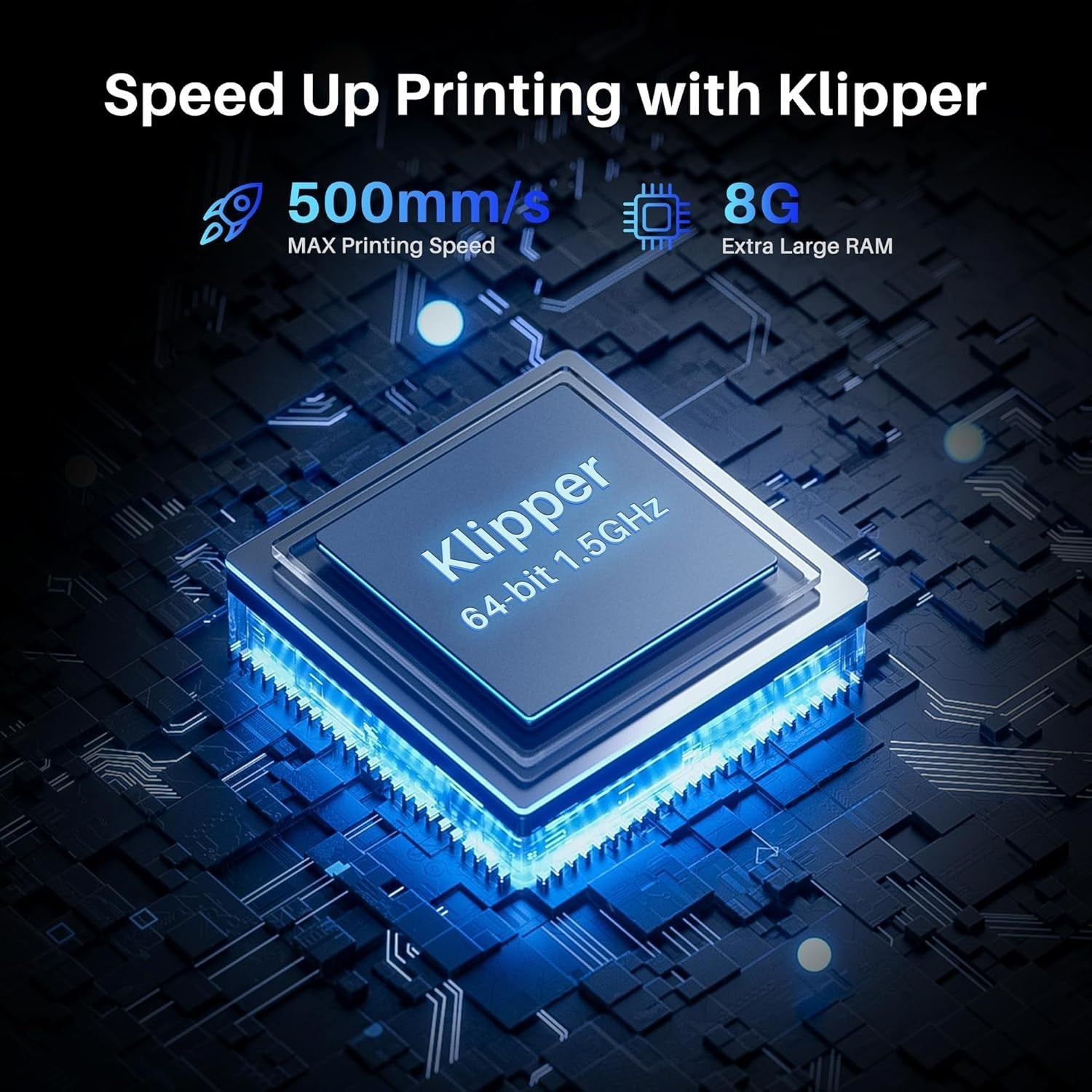 High-Speed 3D Printer 500mm/s Auto Level Direct Drive 300°C Nozzle