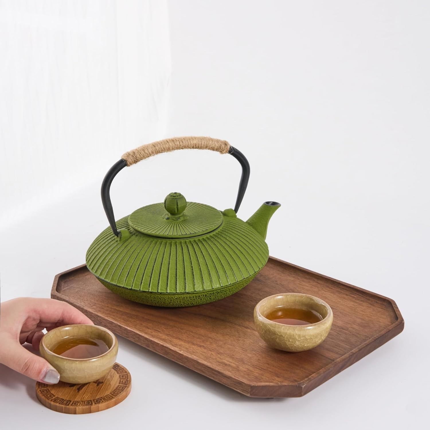 Cast Iron Teapot 800ml Japanese Style Tea Pot Infuser Green Kettle