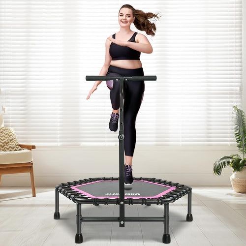 45in Silent Fitness Rebounder Adjustable Handle Indoor Bungee