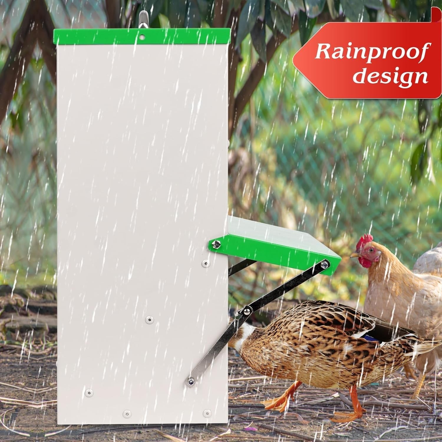 11KG Automatic Chicken Feeder Metal Weatherproof Hanging