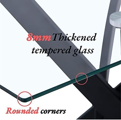 Modern Glass Dining Table 120cm Rectangle Black Chrome Legs 4-6 Seater