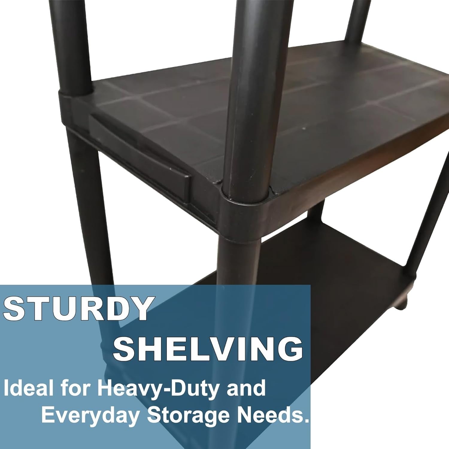4-Tier Plastic Storage Shelf Heavy Duty 40D x 80W x 135H cm