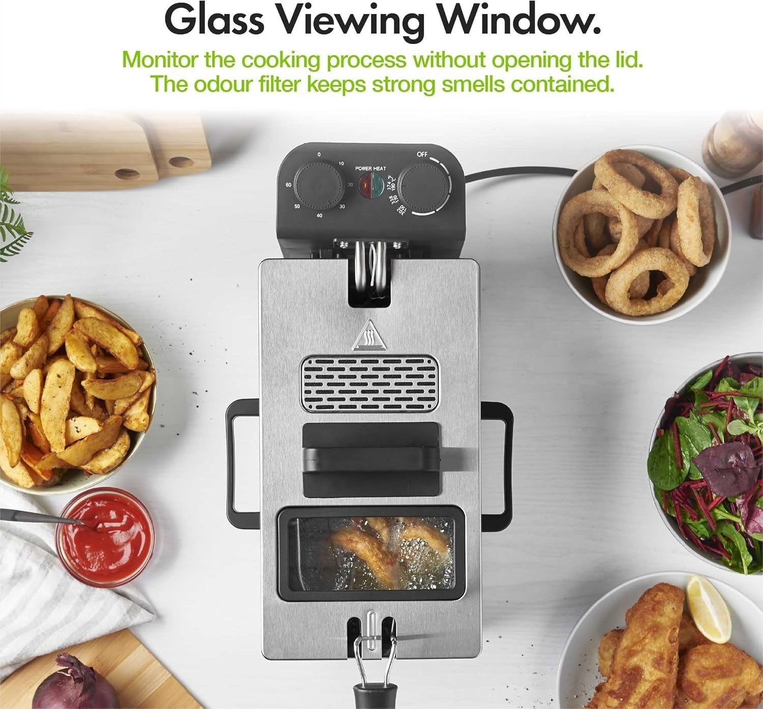 3L Deep Fat Fryer 2000W Stainless Steel | Adjustable Thermostat Easy Clean