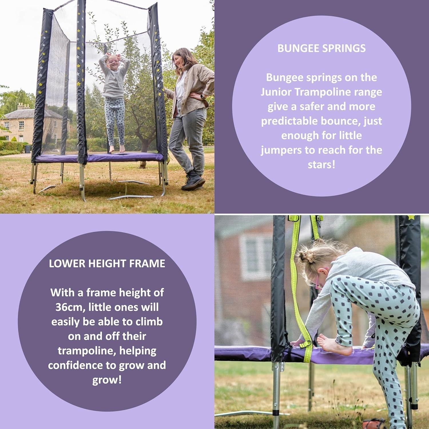 4FT Kids Mini Trampoline with Safety Enclosure Indoor Outdoor Junior