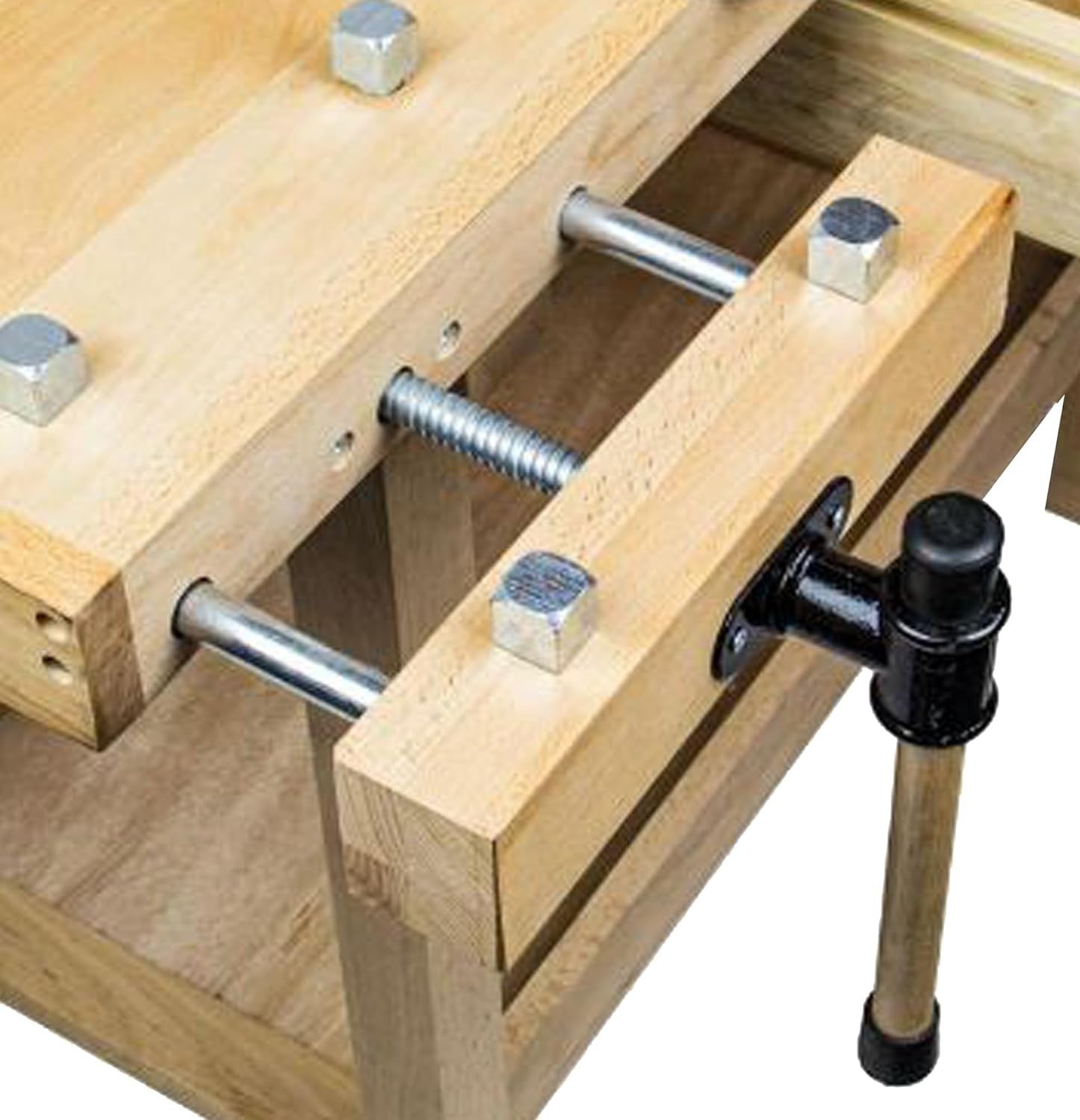 Heavy Duty Woodworking Bench Beech Worktable w/ Clamps Drawer Tool Well 152cm