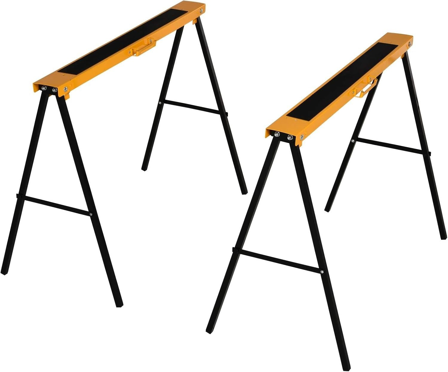 2x Folding Sawhorse Workbench Set Metal Trestles Non-Slip EVA Surface 125kg