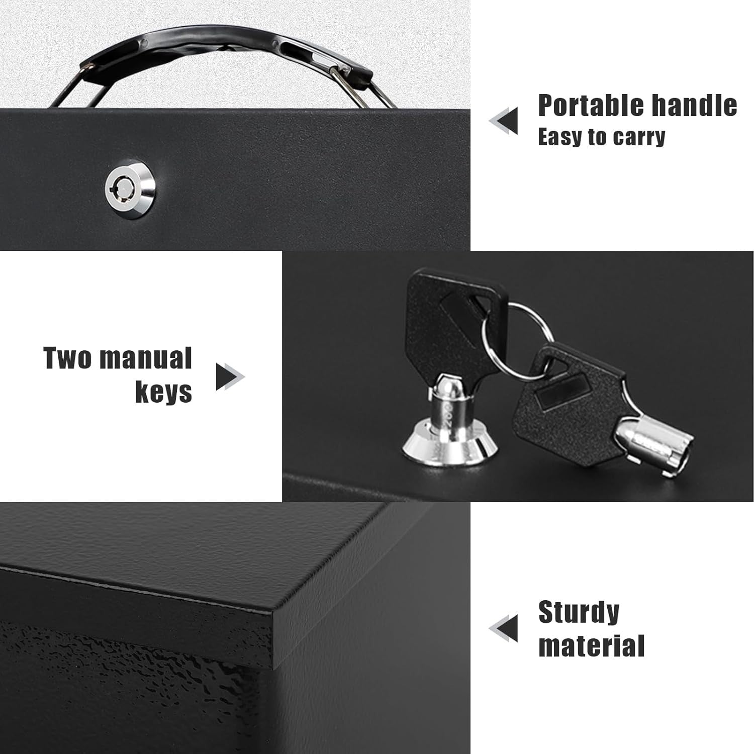 Fire Resistant Document Safe Box Key Lock Waterproof Cash Storage Case