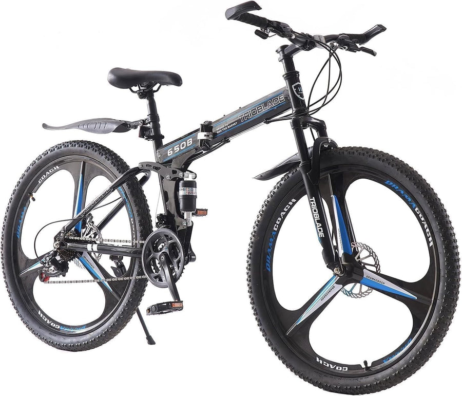 Foldable 26" Mountain Bike 21-Speed Dual Suspension Off-Road MTB