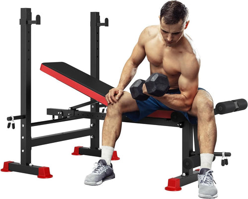 Multi-Function Folding Bench With Squat Rack Leg Developer 250kg