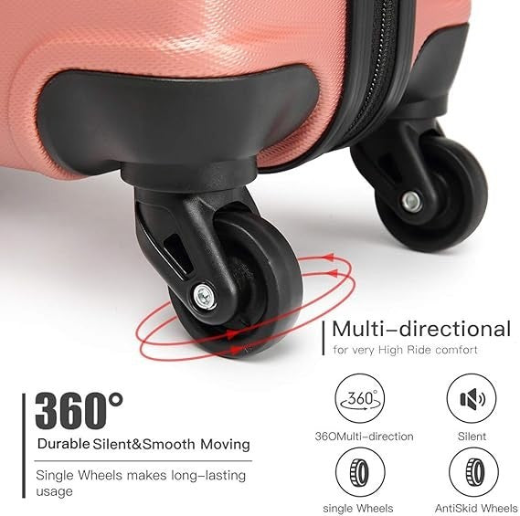 66cm Hard Shell Suitcase ABS+PC Spinner Wheels TSA Lock Airline Approved