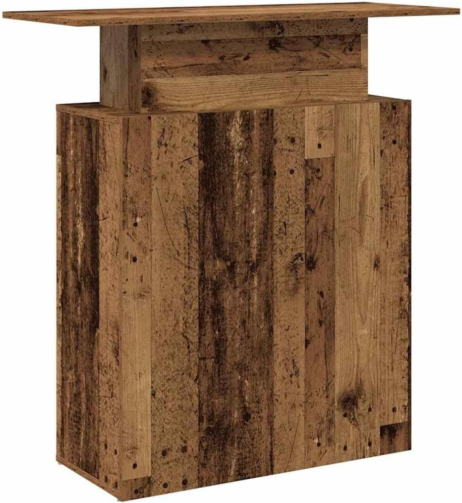 Old Wood Reception Desk 100x40x104cm Modern Office Counter with Shelf
