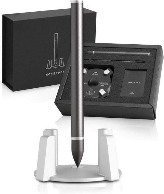 Hoverpen Ballpoint Pen Dark Gray Black Ink Fine Waterproof Refillable Model