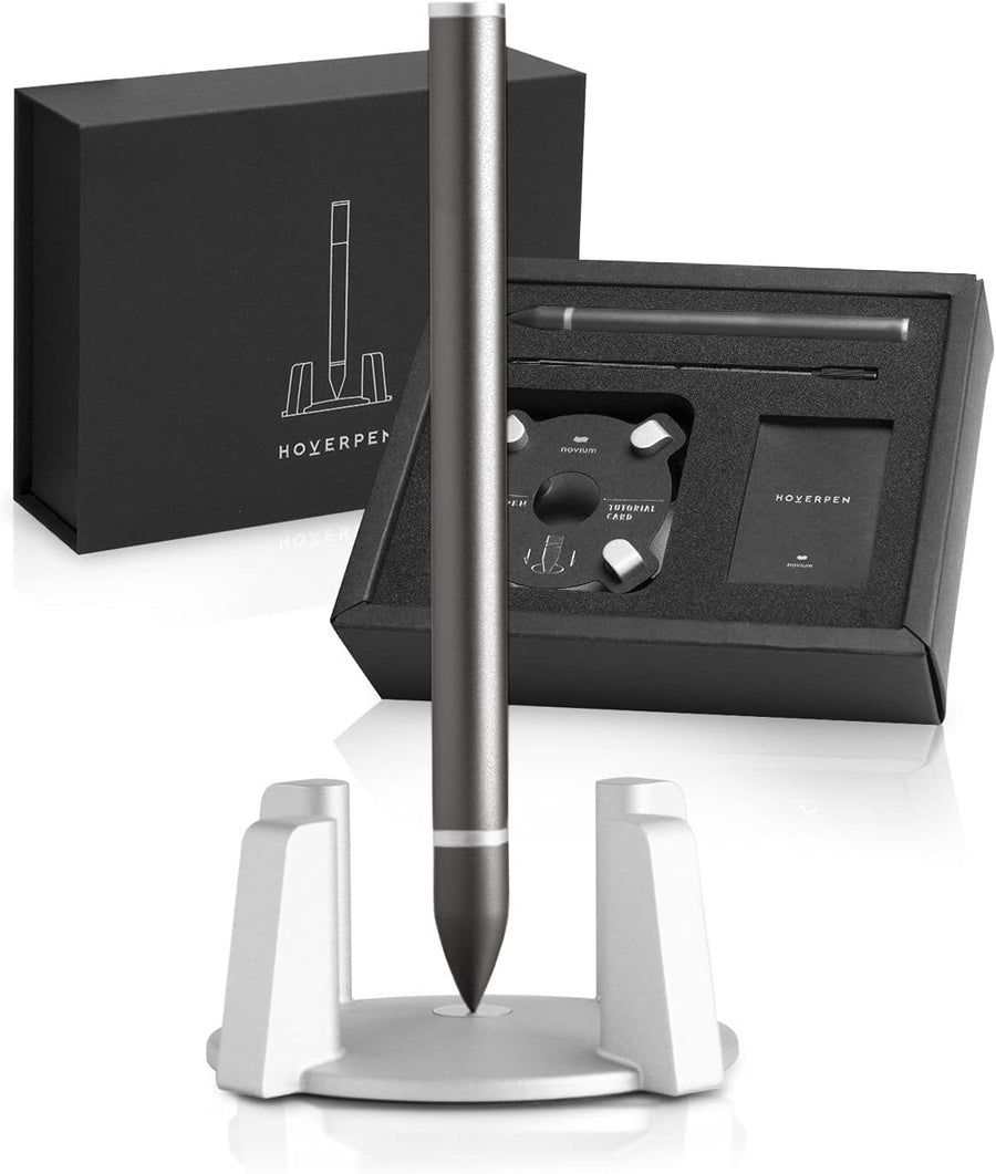 Hoverpen Ballpoint Pen Dark Gray Black Ink Fine Waterproof Refillable Model
