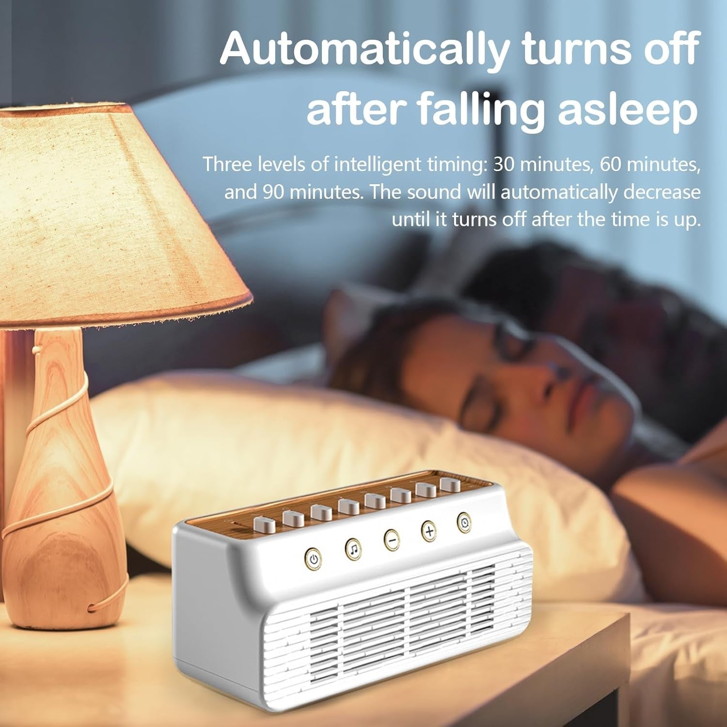 White Noise Machine for Sleep & Relaxation – 8 Nature Sounds, Night Light, Timer