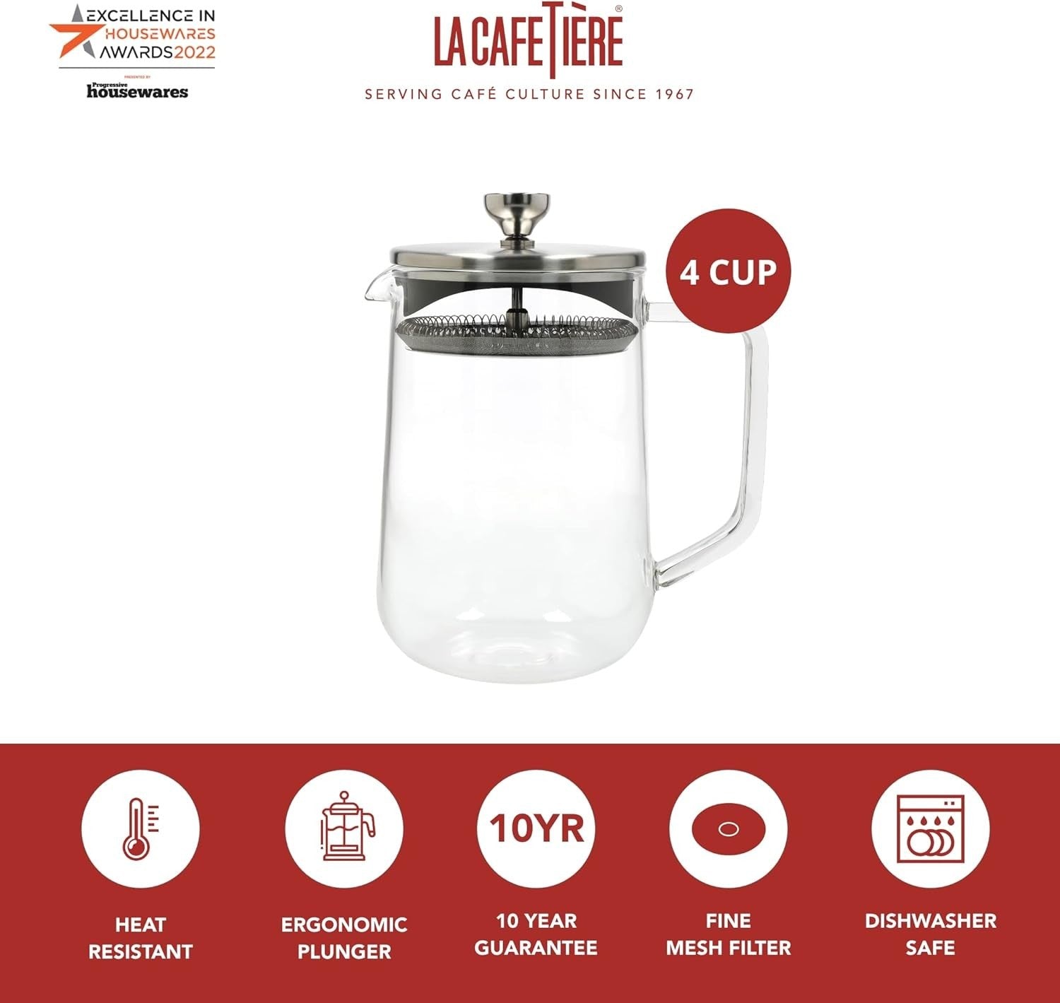Glass Teapot with Infuser 1L Loose Leaf Tea Maker Stainless Filter
