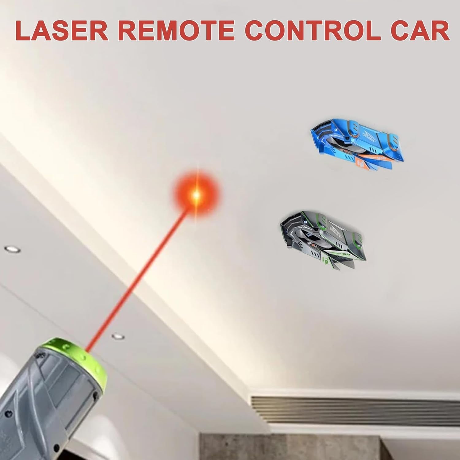 Grey Wall Climbing RC Car – Laser Remote Control Stunt Toy for Kids & Teens