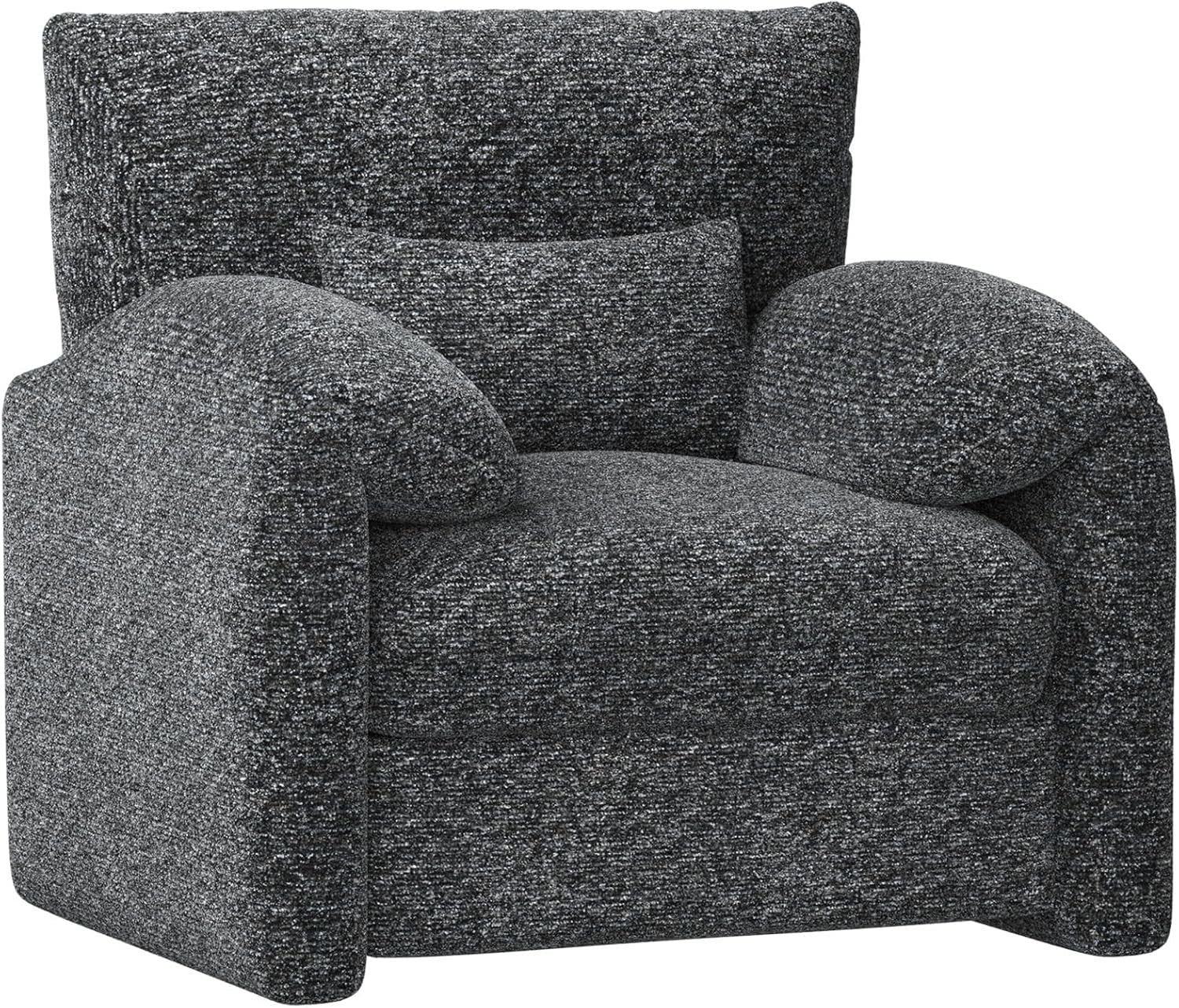 Oversized Tub Chair Velvet Padded Armchair Spacious Seat for Living Room
