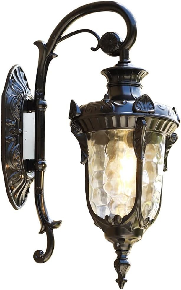 Black Outdoor Wall Lantern Waterproof Garden Light