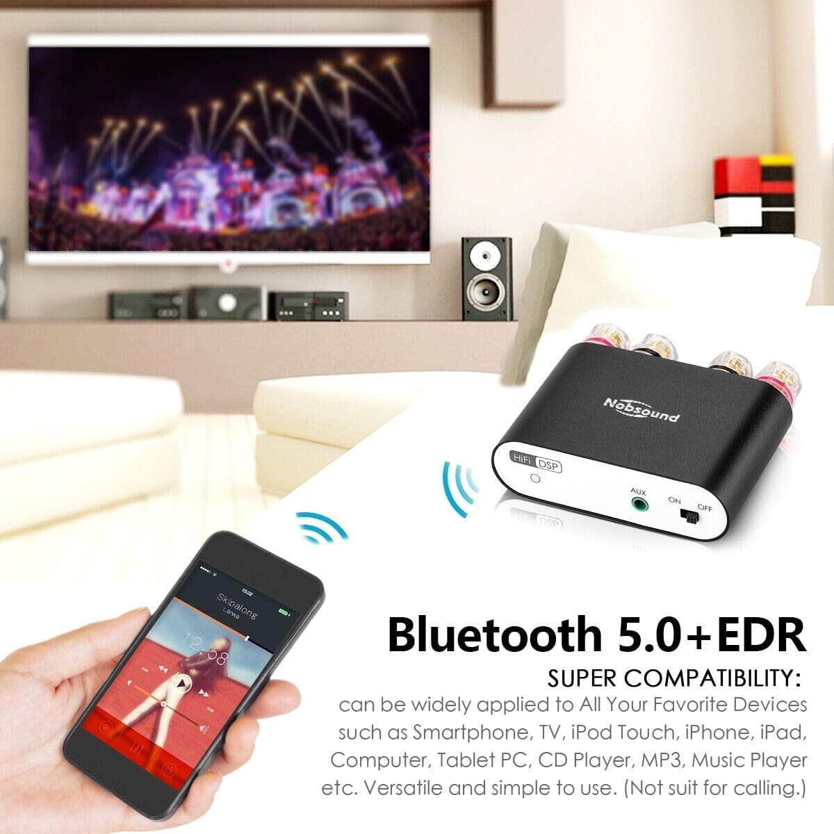 100W x2 Bluetooth Mini Amplifier HiFi Stereo DSP Audio Amp