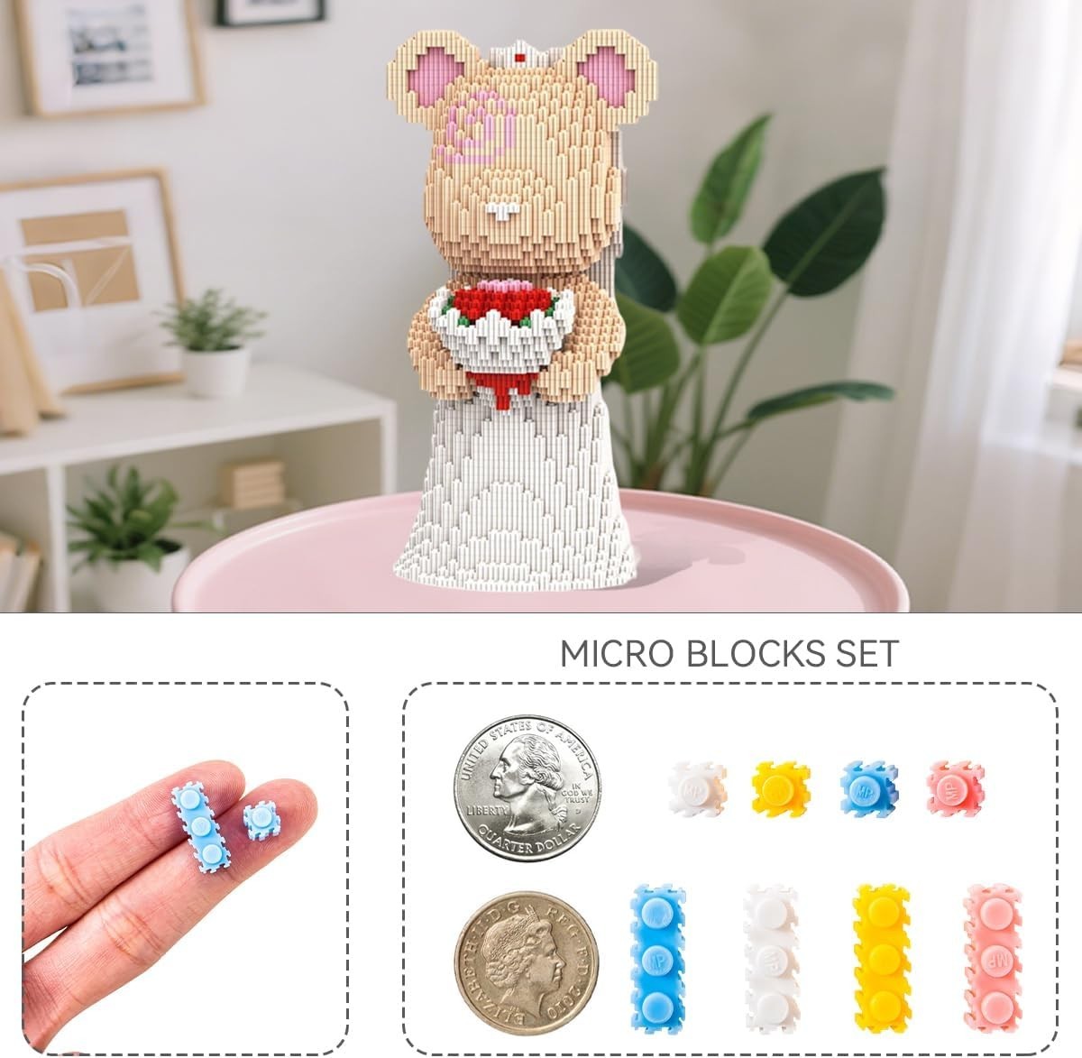 Wedding Bear Micro Blocks Gift Set 2950pcs DIY Model Toy for Adults