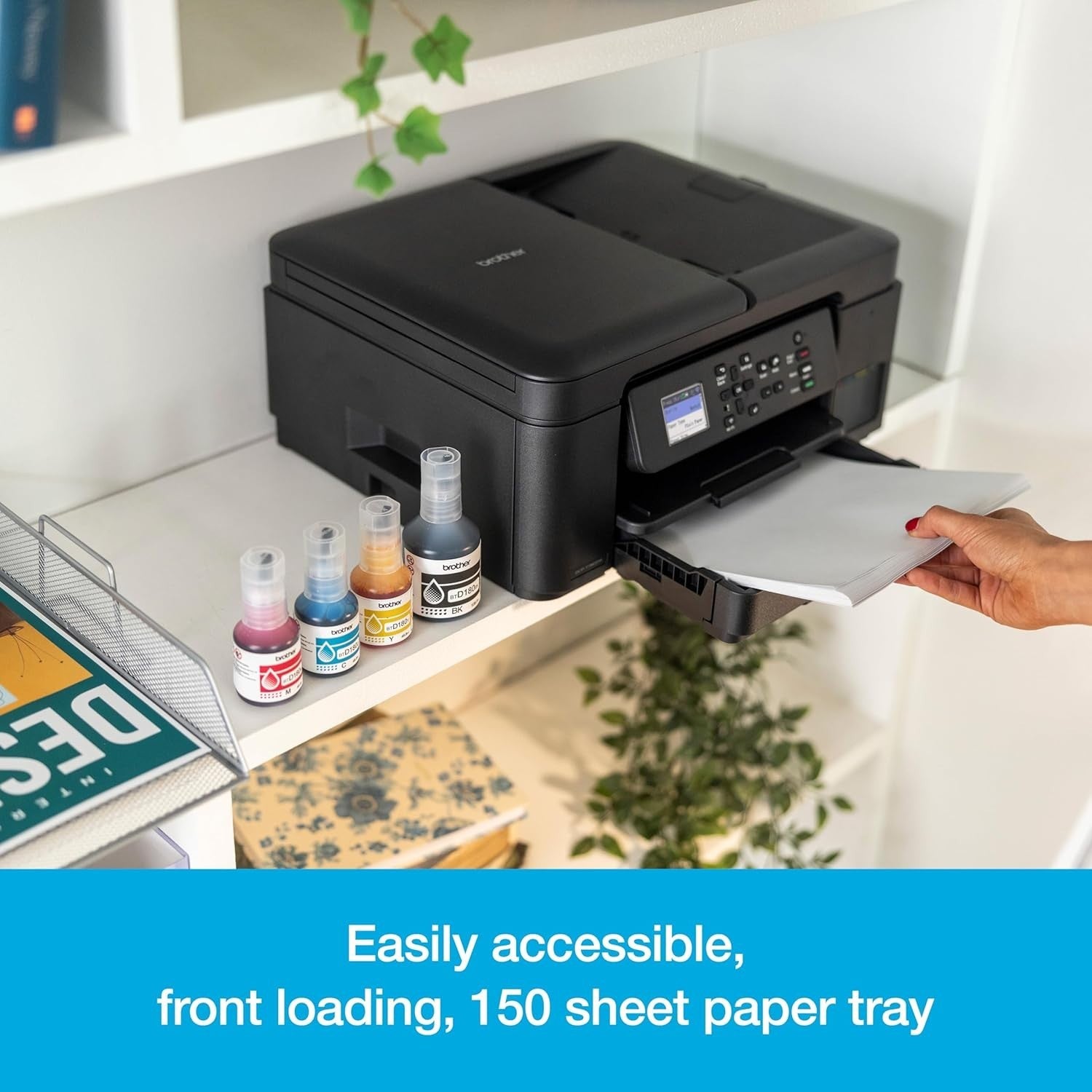 Wireless A4 Inkjet Printer 3-in-1 Copy Scan Print Duplex Black Tank