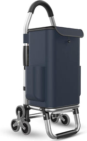 Lightweight 6-Wheel Folding Shopping Trolley Waterproof 2-in-1 Stair Climber