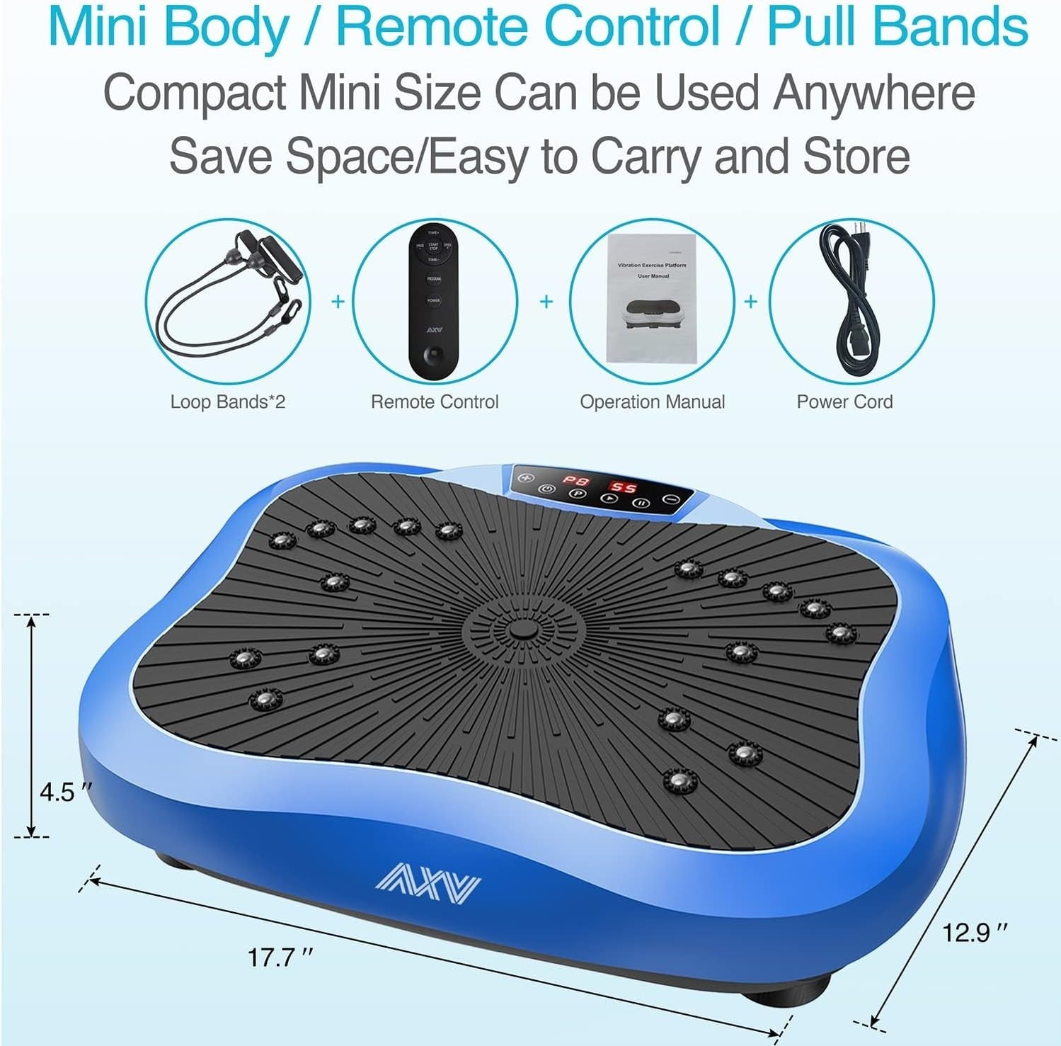 Blue Compact Vibration Plate Exercise Machine 99 Speeds Lymphatic Drainage