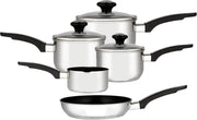 5Pcs Stainless Steel Cookware Set with Milkpan & Frying Pan Oven Induction Safe