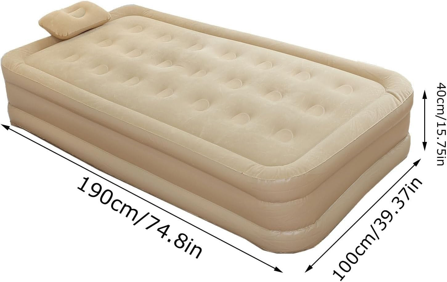 Inflatable Air Mattress with Built-in Pump | Camping, Home & Guest Bed