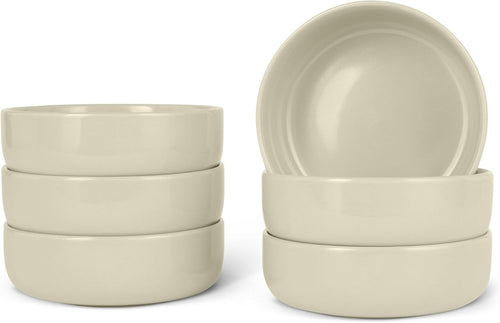 6pc Stoneware Cereal Soup Bowls 14cm Microwave Dishwasher Safe Ivory