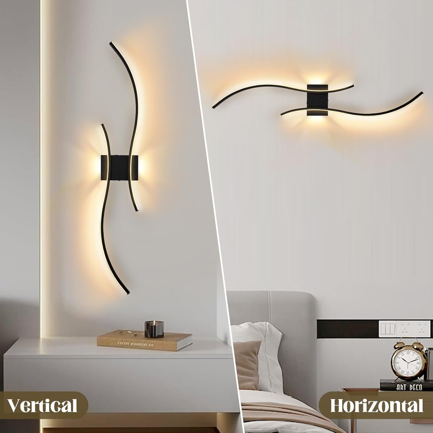 Wireless Battery Operated Wall Lights 2-Pack with Remote, Dimmable, 3000K-6000K