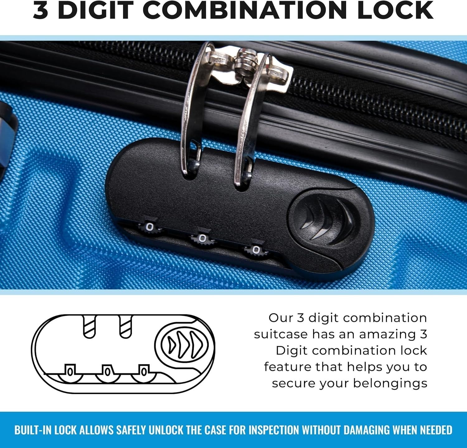 29'' Large Check In Suitcase ABS Hard Shell Lightweight Spinner 100L