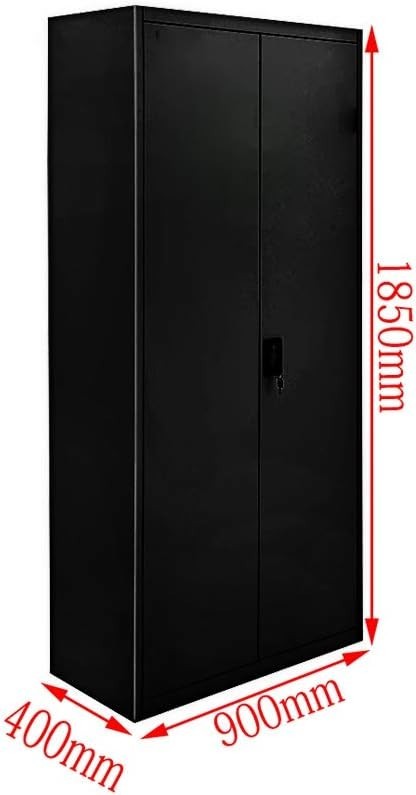 Tall Metal Locking Office Storage Cabinet 5 Tier Black Filing Cupboard 185cm