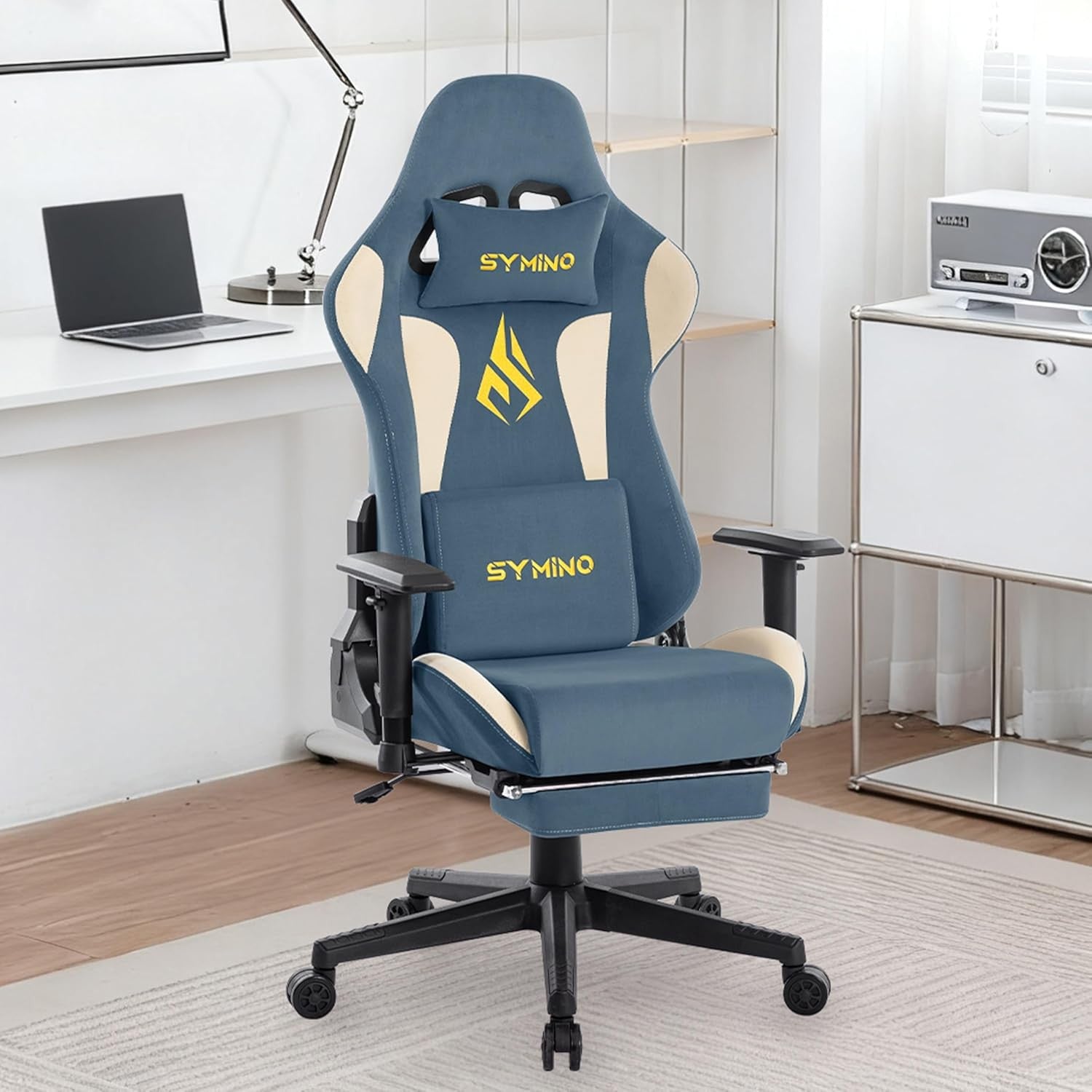 Ergonomic Gaming Chair with Footrest & Lumbar Support – Adjustable Desk Seat