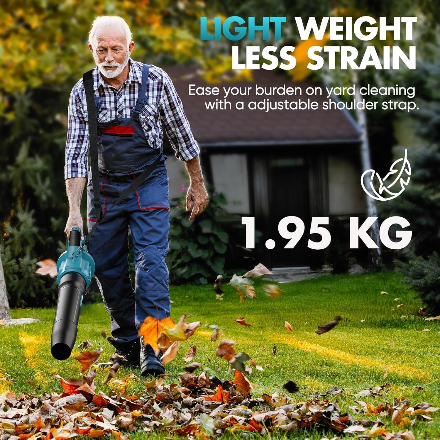 Cordless Leaf Blower 8000mAh Turbo Boost 3 Speed Lightweight Garden Cleaner