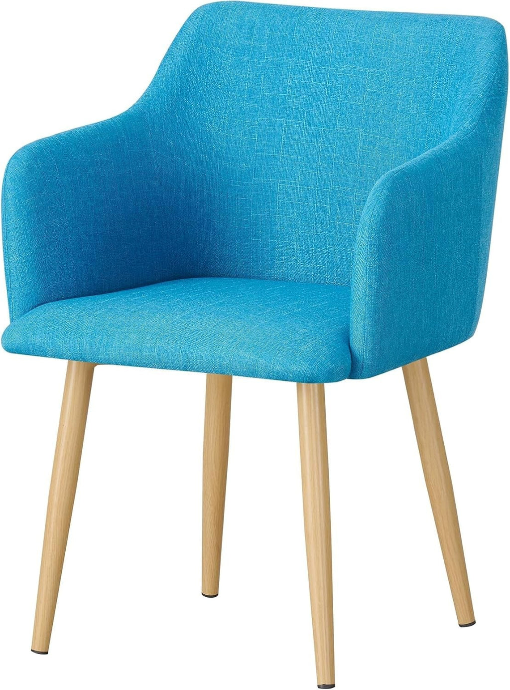 Blue Fabric Tub Chair Wing Back Armchair, Compact Bedroom Vanity Seat