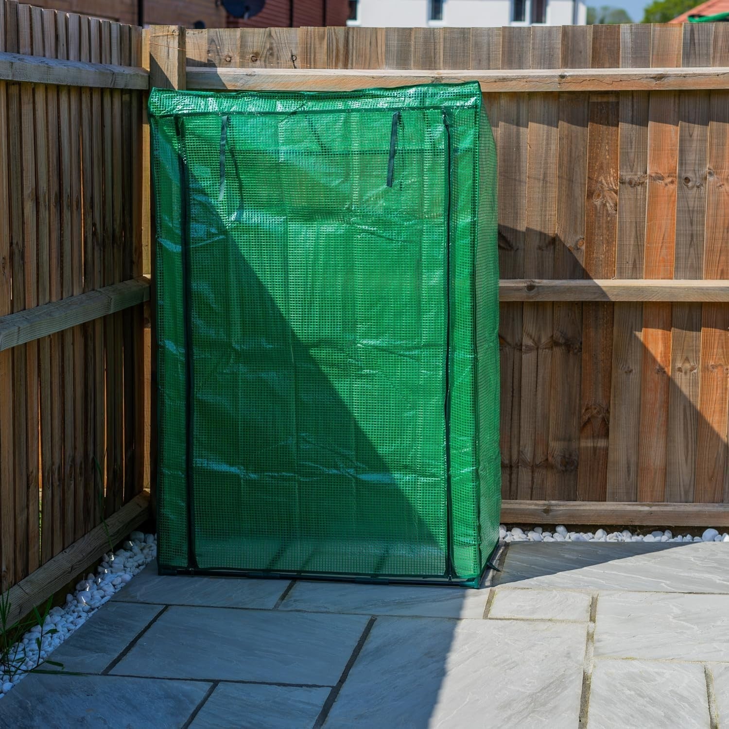 Reinforced Tomato Greenhouse with Zip Door Weatherproof PE 100x50x150cm